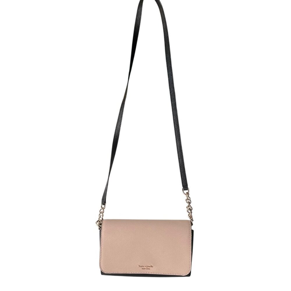 Kate Spade New York Cameron Small Flap Crossbody In Cream And Black Purse